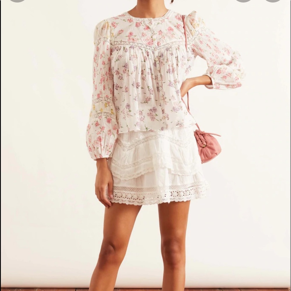 loveshackfancy badyn blouse. Color in fruit bliss. New with tag. Size M.